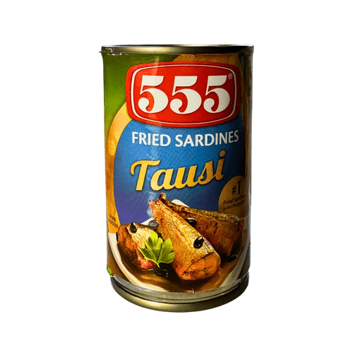 A tin can of fish labeled "555," showcasing its contents and branding for identification.