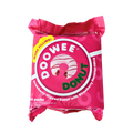 Doowee Donut Strawberry Dipped Donut with Strawberry Flavored Filling. It features a soft donut coated with sweet strawberry-flavored topping and filled with a smooth strawberry-flavored cream.