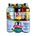 La Pinay Trio Pack Promo featuring White Vinegar, Lite Soy Sauce, and Cane Vinegar. It includes three versatile Filipino condiments for cooking, dipping, marinating, and adding flavor to everyday dishes.