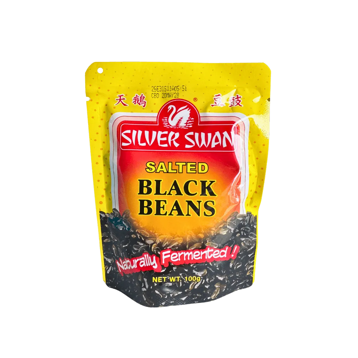 A close-up of silver swan black beans in a bowl, showcasing their glossy texture and rich color.