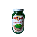 A jar of Tita Ely Nata de Coco Coconut Gel, featuring green gel on a white background.