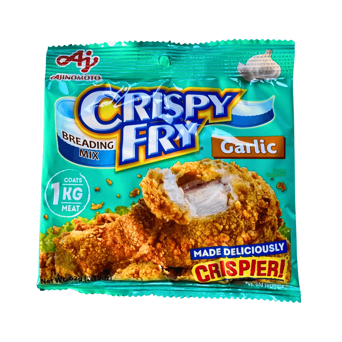 A pack of crispy fry garlic flavor displayed against a solid black background.