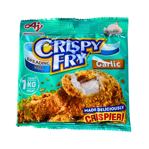 A pack of crispy fry garlic flavor displayed against a solid black background.