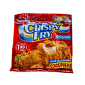 A bag of crispy fry breading mix, showcasing the product's vibrant packaging and texture.