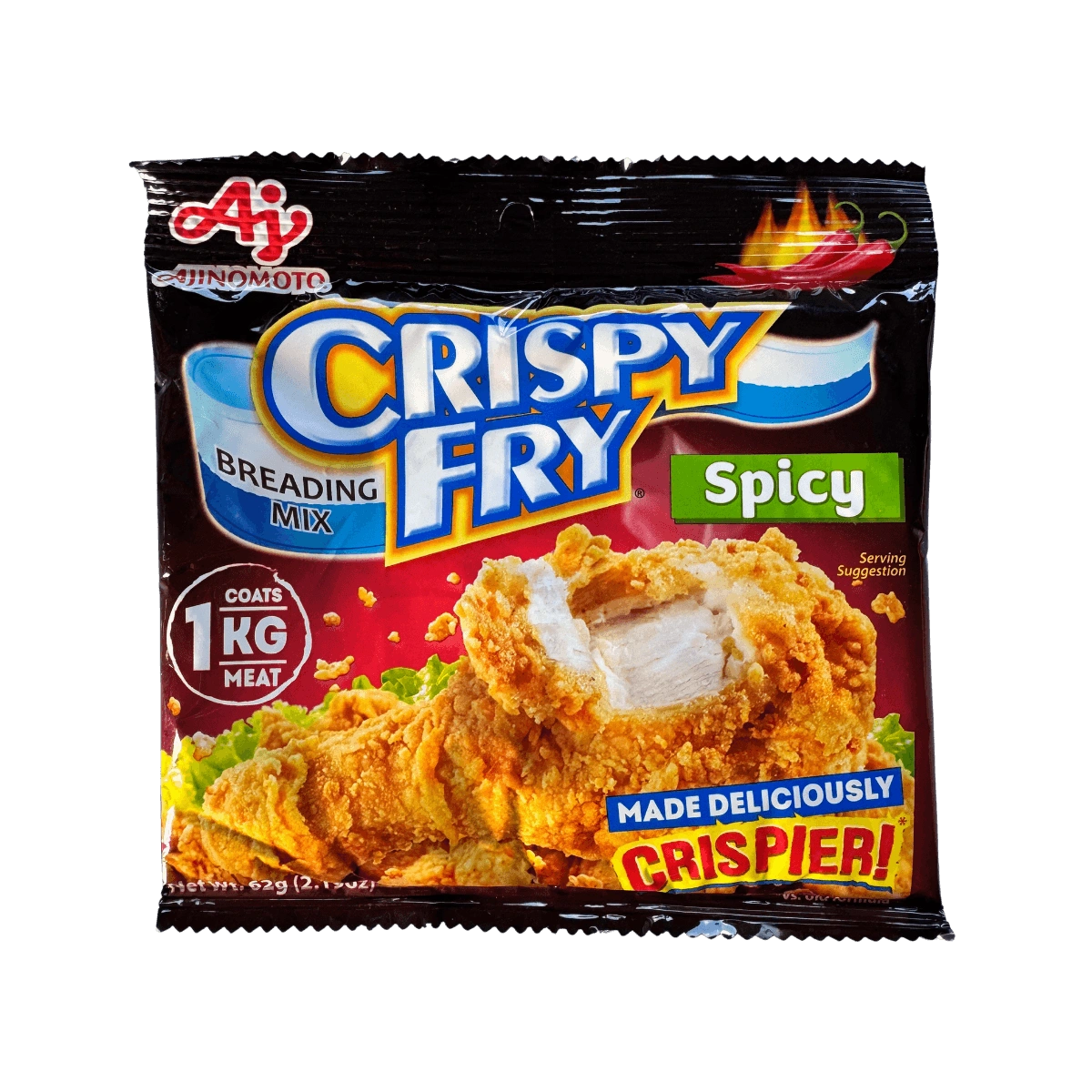A pack of crispy fry spicy flavor, garnished with herbs and served with dipping sauce on the side.