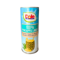 A can of pineapple juice displayed against a solid black background.