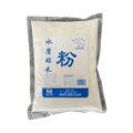 A bag of white rice flour featuring Chinese characters prominently displayed on the packaging.