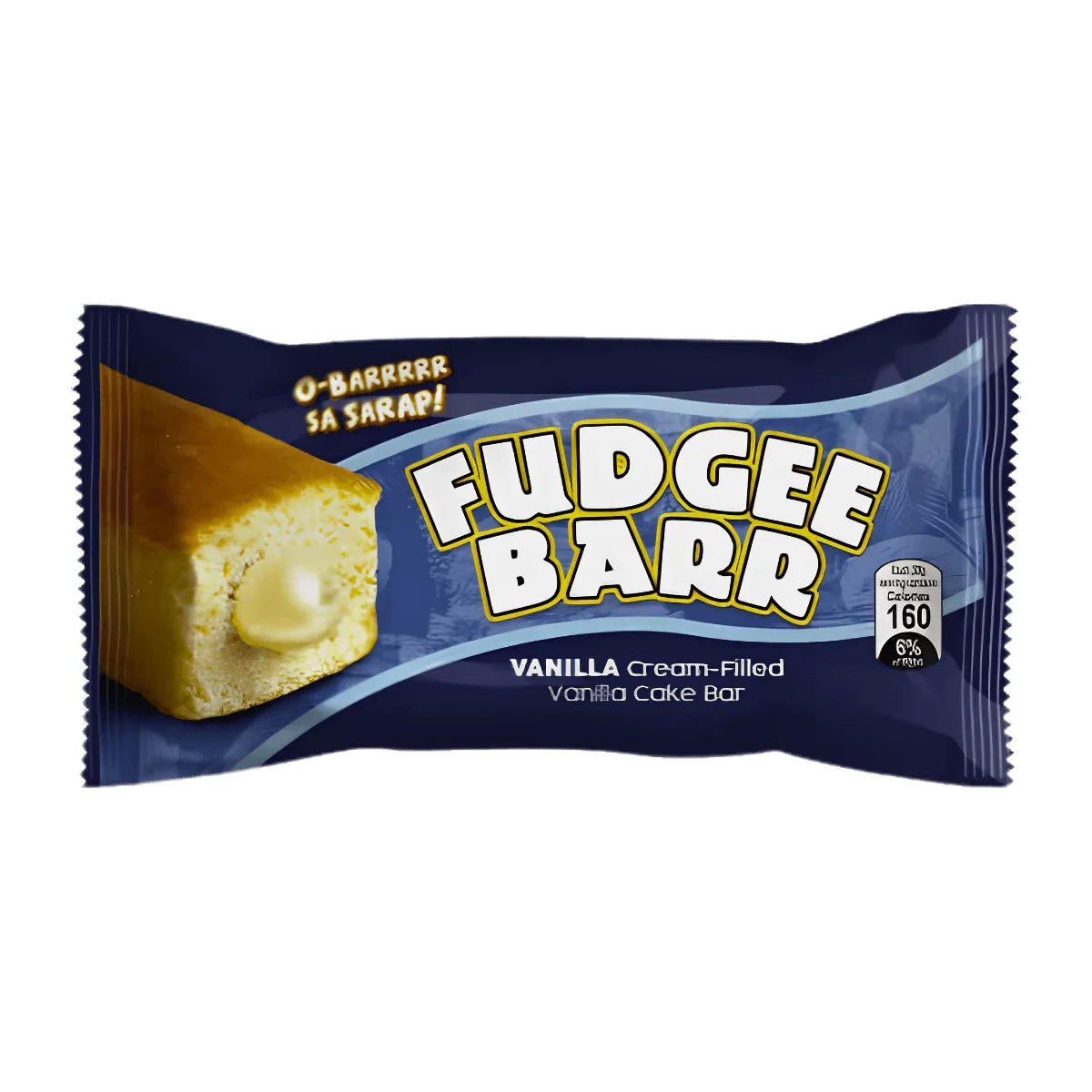 A fudgee bar featuring a layer of vanilla cream cheese, showcasing a smooth and creamy texture.