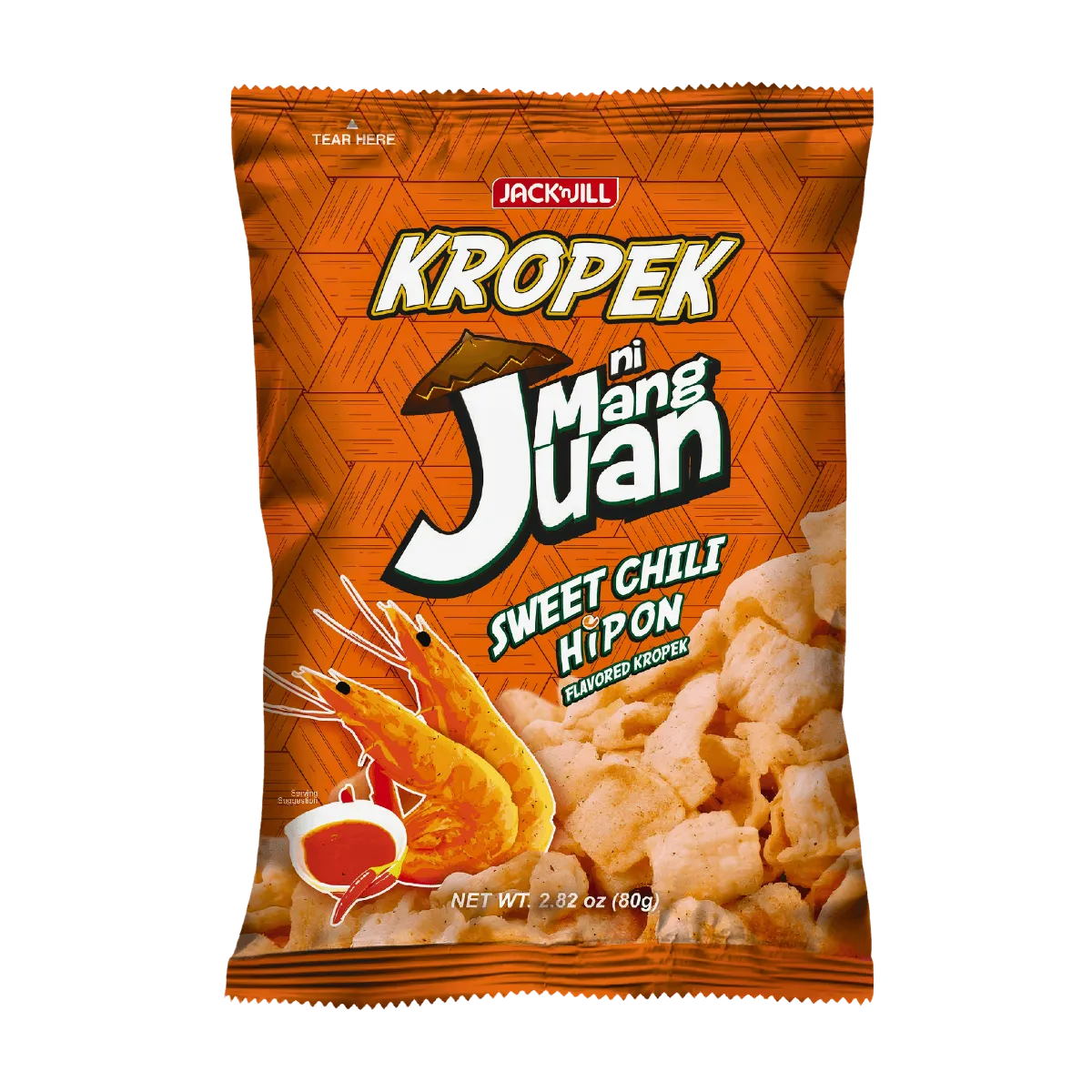 A bowl of kropek ni mang juan, featuring crispy shrimp chips with a sweet chili sauce for dipping.