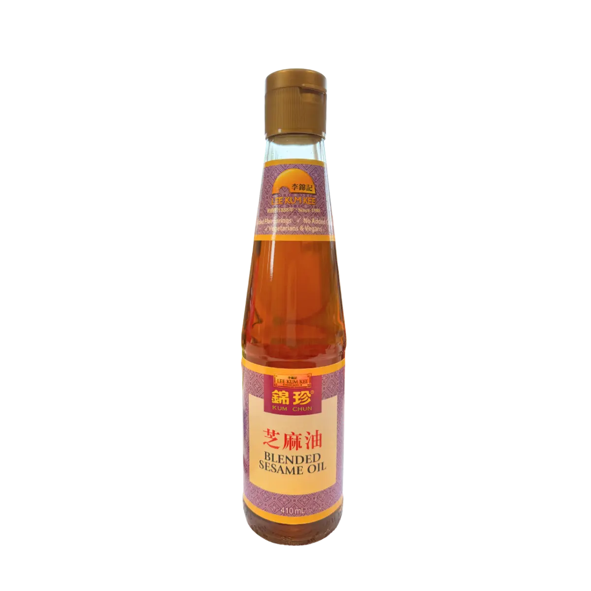 A bottle of sauce with a sleek design, prominently displayed against a black background.