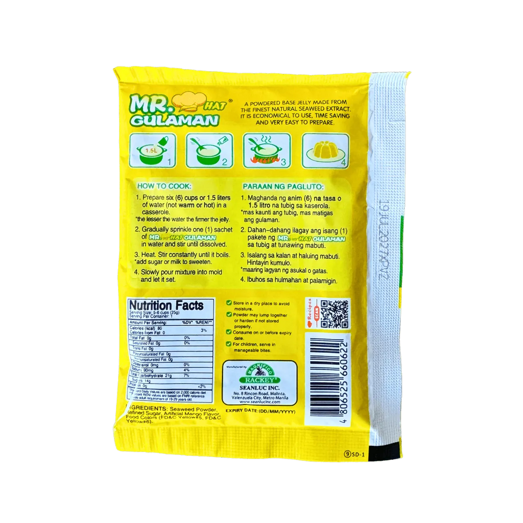 A packet of yellow powder displayed against a black background, emphasizing its vibrant color and packaging design.