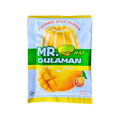 A package of mango jelly featuring a plain white label on the front.