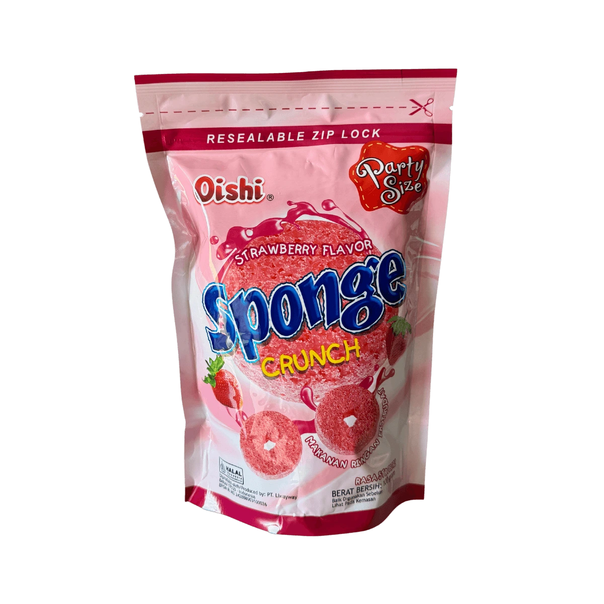 Oishi Sponge Crunch Strawberry 100g