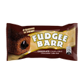 A fudgee barr featuring layers of chocolate, showcasing a rich, textured surface and a glossy finish.