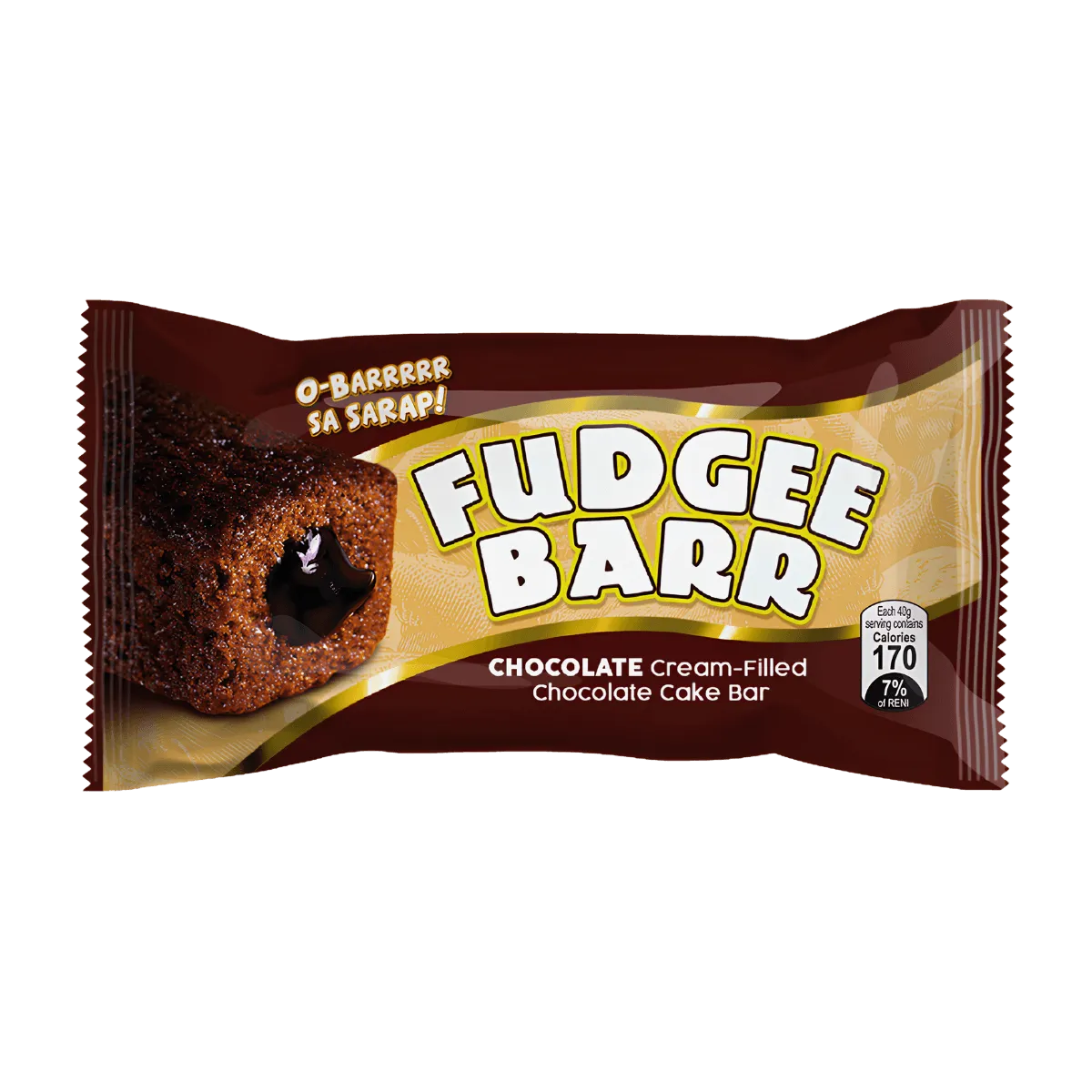 A fudgee barr featuring layers of chocolate, showcasing a rich, textured surface and a glossy finish.