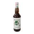 A bottle of fish sauce featuring a green label, showcasing its brand and flavor information prominently.