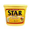 Star Margarine Classic, 250ml package featuring a bright yellow label with a star logo and nutritional information.