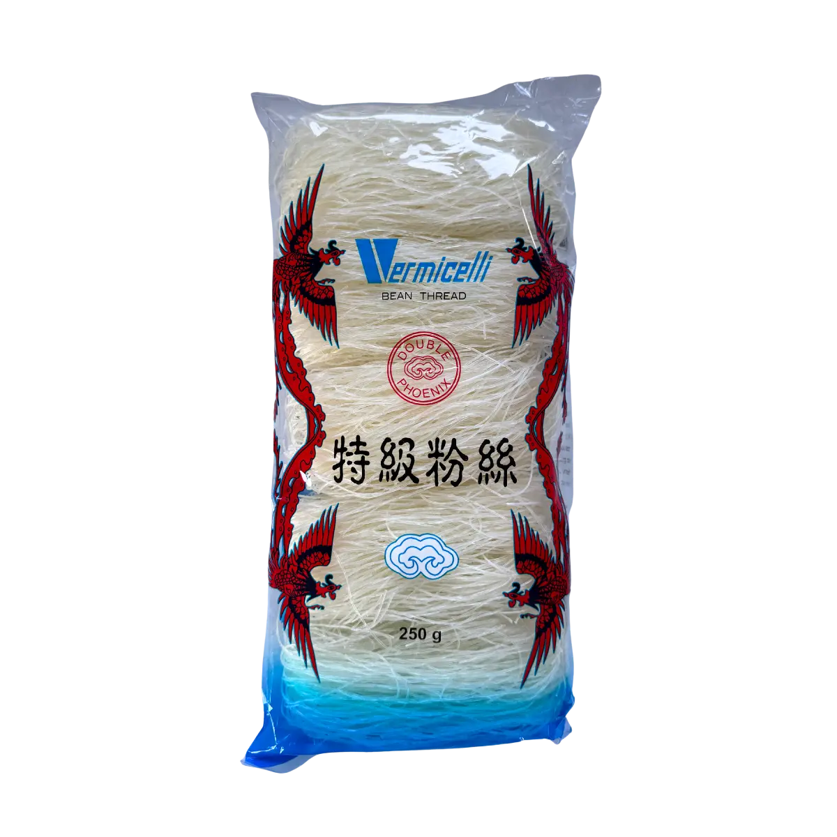 A bag of noodles featuring Chinese writing, showcasing the product's packaging and branding.