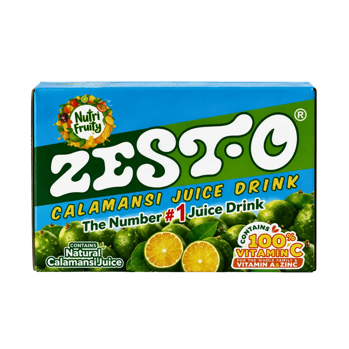 Zest-O juice drink in a colorful box, featuring vibrant fruit graphics and a convenient straw attached.