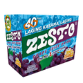 A box of Zest-O grape juice featuring vibrant purple packaging and a grape illustration on the front.